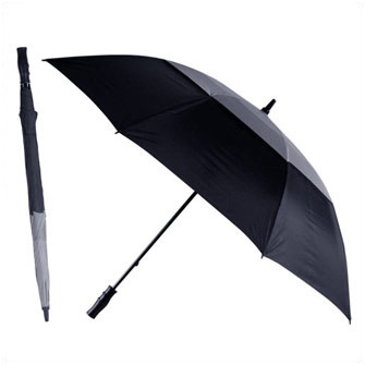 Зонт-трость противоштормовой "Monsun", механический,  черный/серый
