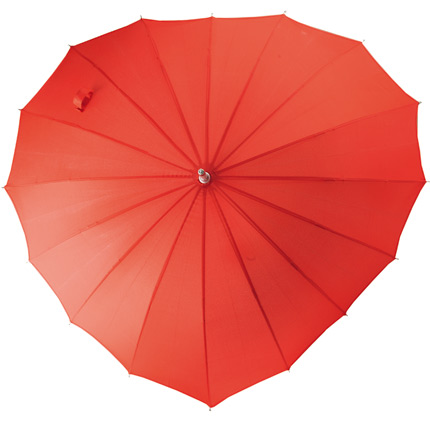 Зонт-трость «Люблю», механический, цвет красный