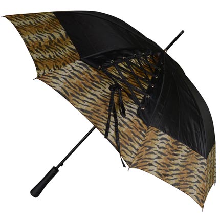 Зонт-трость «Канкан», полуавтоматический, стержень металлический с деревянной ручкой, купол чёрный с цветной вставкой
