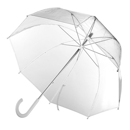Зонт-трость Clear, полуавтоматический, купол прозрачный
