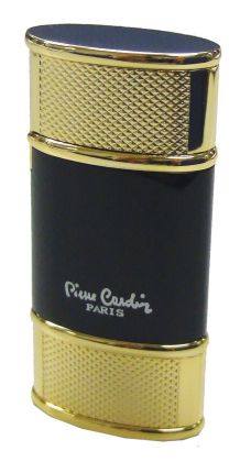 Зажигалка "Pierre Cardin" газовая турбо, цвет черный лак с золотом