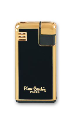 Зажигалка "Pierre Cardin" газовая пьезо, цвет черный лак с золотом
