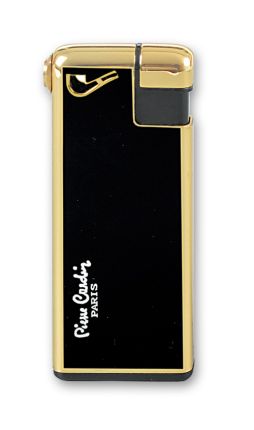 Зажигалка "Pierre Cardin" для трубок газовая пьезо, черный лак с золотом