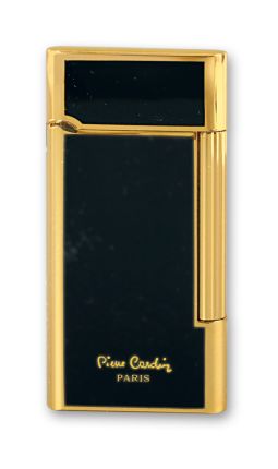 Зажигалка "Pierre Cardin" газовая кремниевая, цвет черный лак с золотом