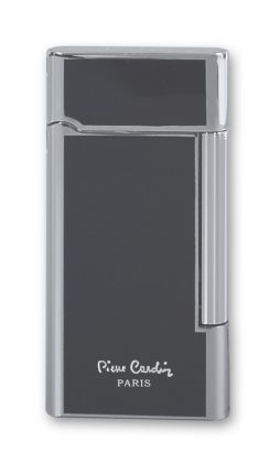 Зажигалка "Pierre Cardin" газовая кремниевая, цвет черный лак с серебром