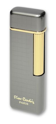 Зажигалка "Pierre Cardin" газовая кремниевая, цвет оружейный хром с золотом
