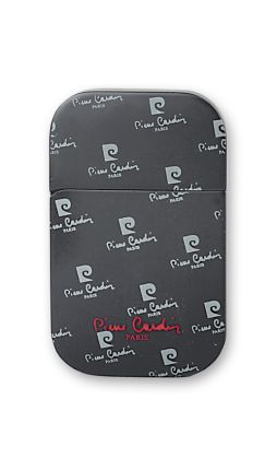 Зажигалка "Pierre Cardin" газовая кремниевая, цвет черный матовый с логотипом Pierre Cardin