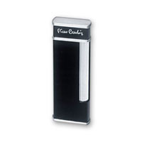 Зажигалка "Pierre Cardin" газовая кремниевая, цвет черный лак с серебром