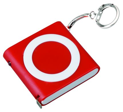 Брелок-рулетка «Книга» с фонариком, цвет красный