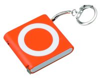 Брелок-рулетка «Книга» с фонариком, цвет оранжевый
