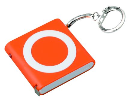 Брелок-рулетка «Книга» с фонариком, цвет оранжевый