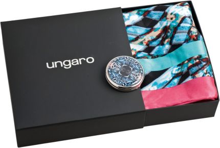 Подарочный набор Ungaro: зеркало складное, платок шелковый