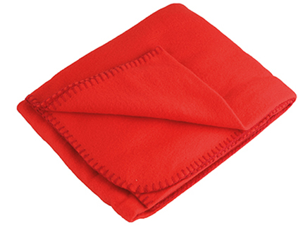 Плед флисовый в рюкзаке, 129х100 см, красный