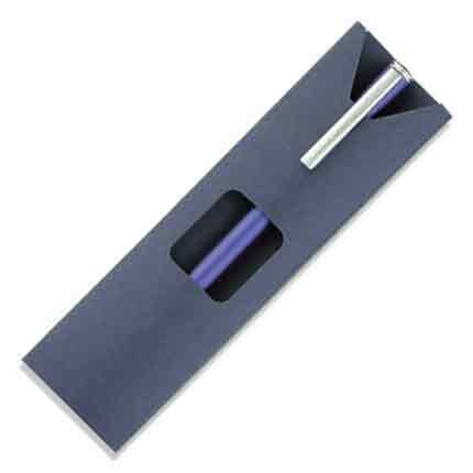 Картонный чехол для металлической ручки бренда "Салiасъ", цвет синий