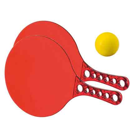 Набор из двух ракеток и мяча для игры на пляже, красный