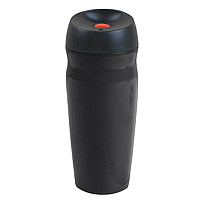 Термостакан вакуумный "Коррадо" c двойными стенками из нержавеющей стали, 370 мл, кнопка красная, корпус чёрный